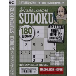 Shakespeare Sudoku 22 2023 Stufen 10 12